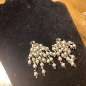Clip On White Faux Pearl Earrings